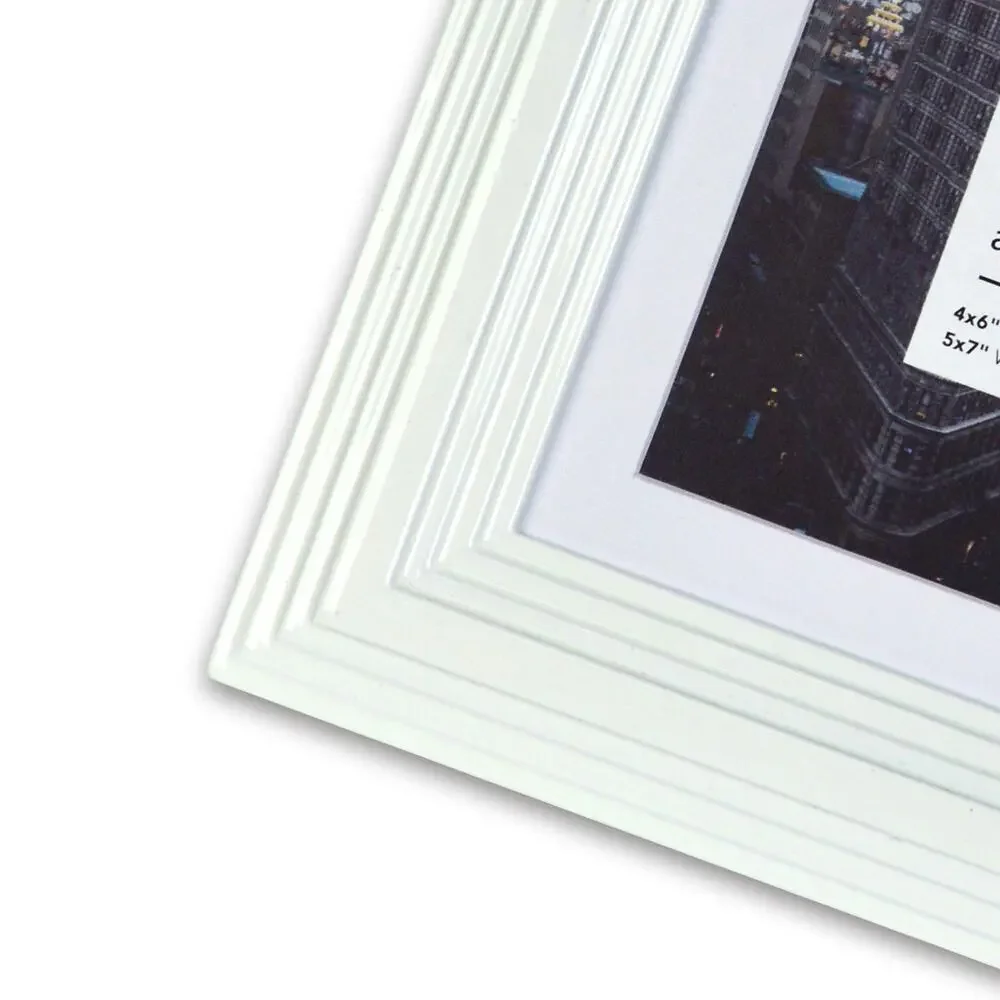 PRINZ‎ Midtown High Gloss 4 x 6 Molded Modern Picture Frame Modern , White 4x6